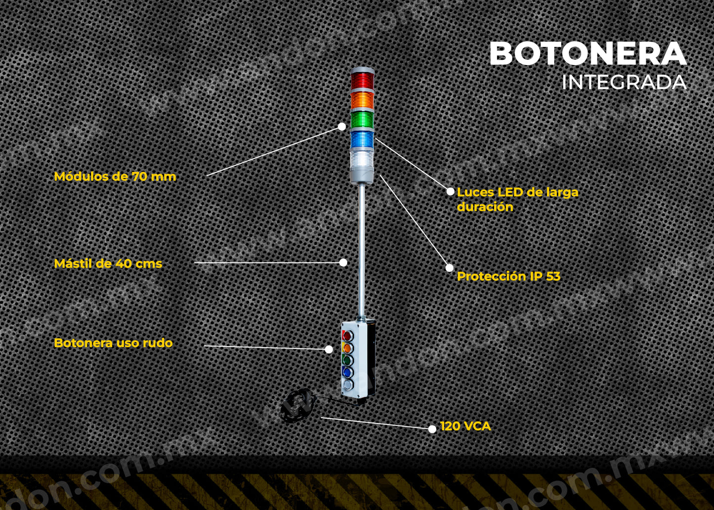 Andon con Botonera integrada