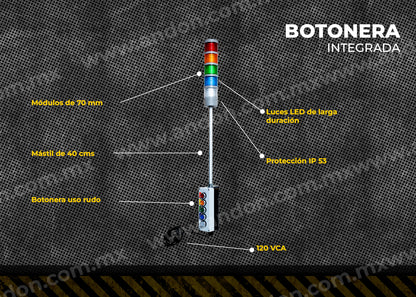 Andon con Botonera integrada