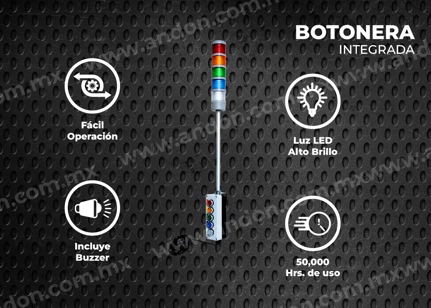 Andon con Botonera integrada